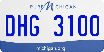 MI license plate DHG3100