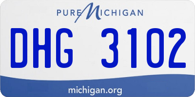 MI license plate DHG3102