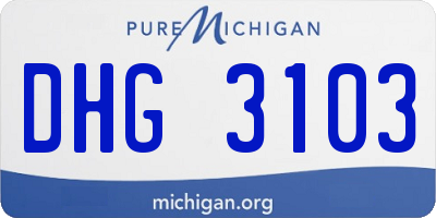 MI license plate DHG3103