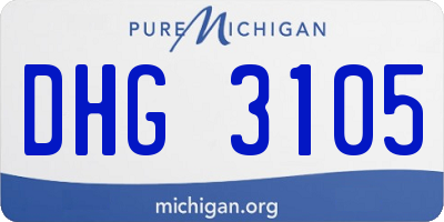 MI license plate DHG3105