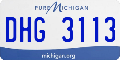 MI license plate DHG3113