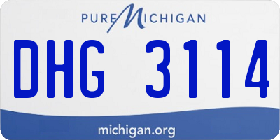 MI license plate DHG3114