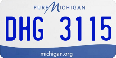 MI license plate DHG3115