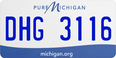MI license plate DHG3116