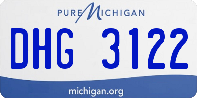 MI license plate DHG3122
