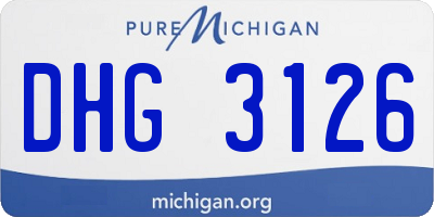 MI license plate DHG3126
