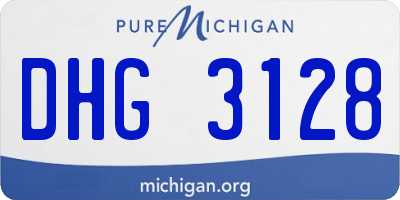 MI license plate DHG3128