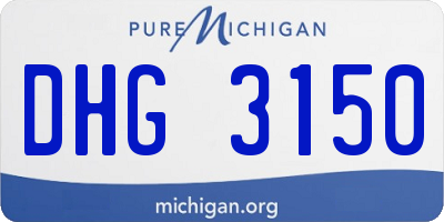 MI license plate DHG3150