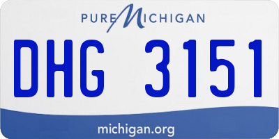MI license plate DHG3151
