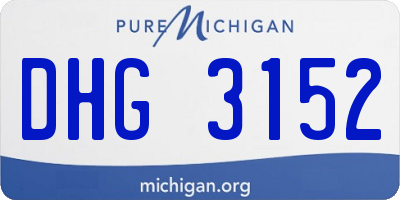MI license plate DHG3152