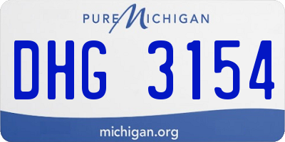 MI license plate DHG3154
