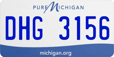 MI license plate DHG3156