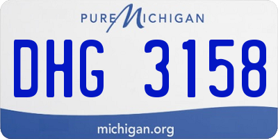 MI license plate DHG3158