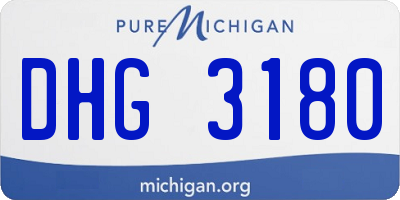 MI license plate DHG3180