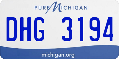 MI license plate DHG3194