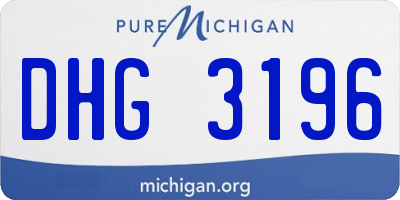 MI license plate DHG3196