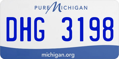 MI license plate DHG3198