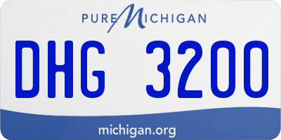 MI license plate DHG3200