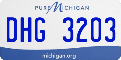 MI license plate DHG3203