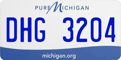 MI license plate DHG3204