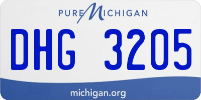 MI license plate DHG3205