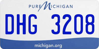 MI license plate DHG3208