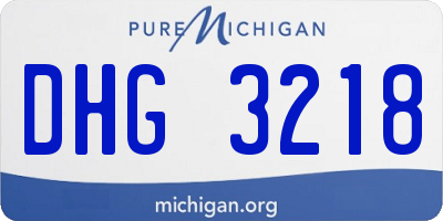 MI license plate DHG3218