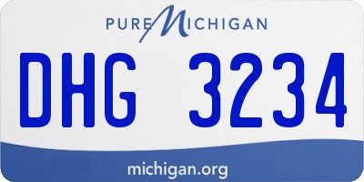 MI license plate DHG3234