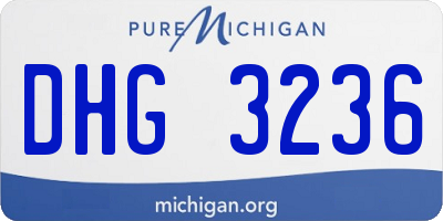 MI license plate DHG3236