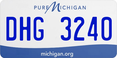 MI license plate DHG3240
