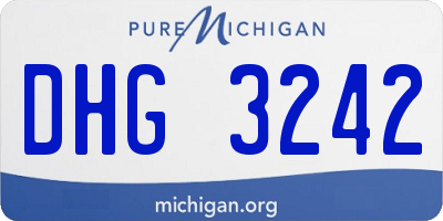 MI license plate DHG3242