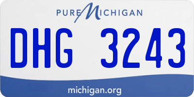 MI license plate DHG3243