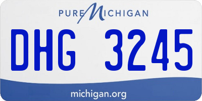 MI license plate DHG3245