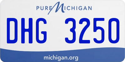 MI license plate DHG3250