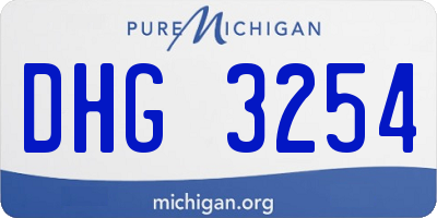 MI license plate DHG3254
