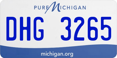 MI license plate DHG3265