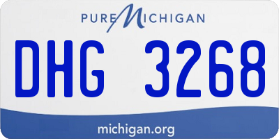 MI license plate DHG3268