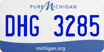 MI license plate DHG3285