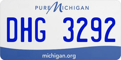 MI license plate DHG3292