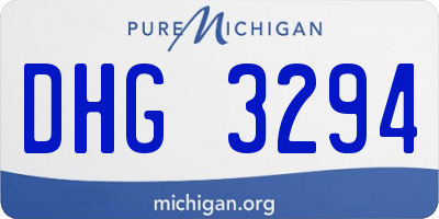 MI license plate DHG3294
