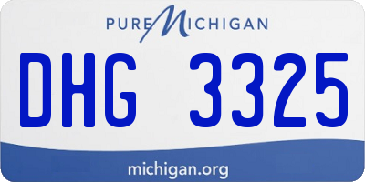 MI license plate DHG3325