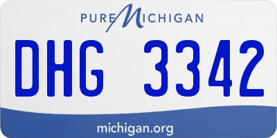 MI license plate DHG3342