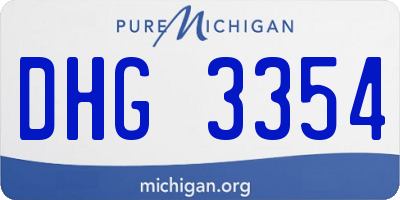 MI license plate DHG3354