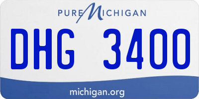 MI license plate DHG3400