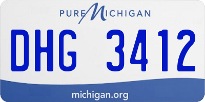 MI license plate DHG3412