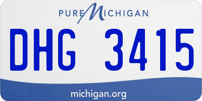 MI license plate DHG3415