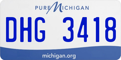 MI license plate DHG3418