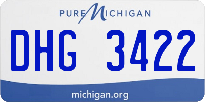 MI license plate DHG3422