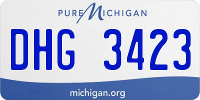 MI license plate DHG3423