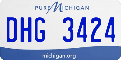 MI license plate DHG3424